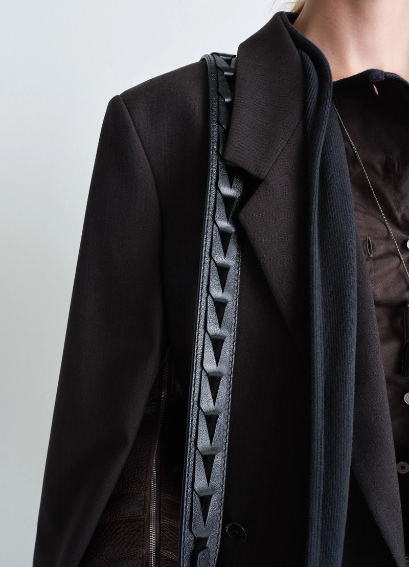 WOVEN CHEVRON LARGE CROISSANT BAG 5