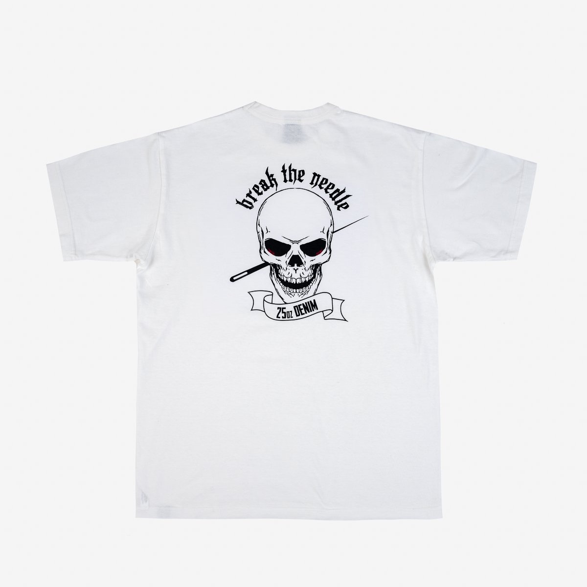 IHPT-BTN-WHT 6.5oz 'Break the Needle' Loopwheel Crew Neck T-Shirt With Longer Body - White - 4