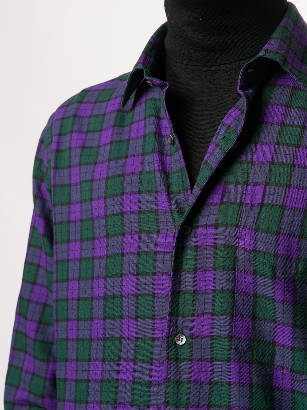 color-block check shirt - 5