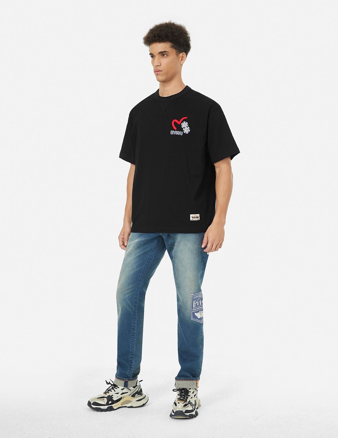 Ebisu Poster Appliqué and Seagull Embroidery T-Shirt - 4