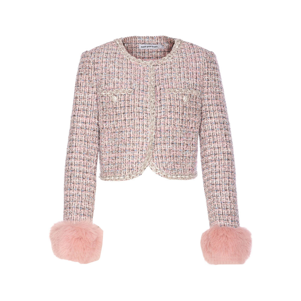 Self-Portrait Pink Jackets - Tweed Jackets Women - 1