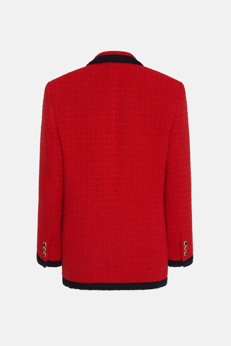 OVERSIZED CHECKED TWEED BOUCLE JACKET 2