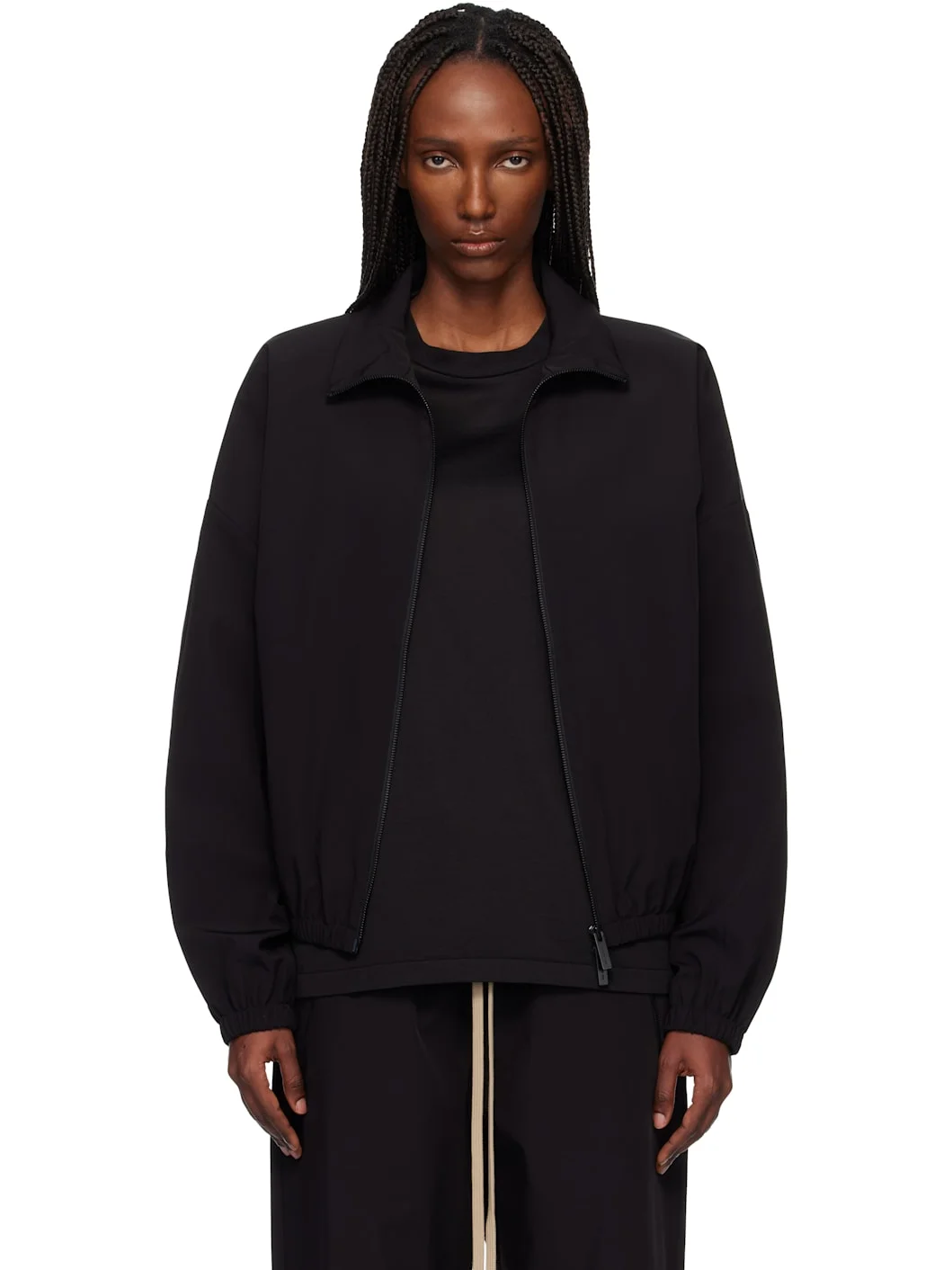 Black Nylon Track Jacket - 1