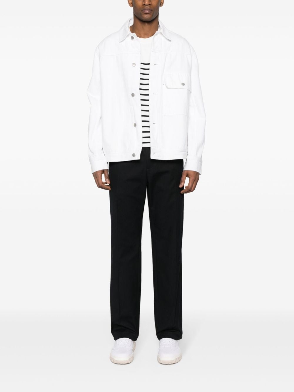 raised-seam straight-leg trousers - 2