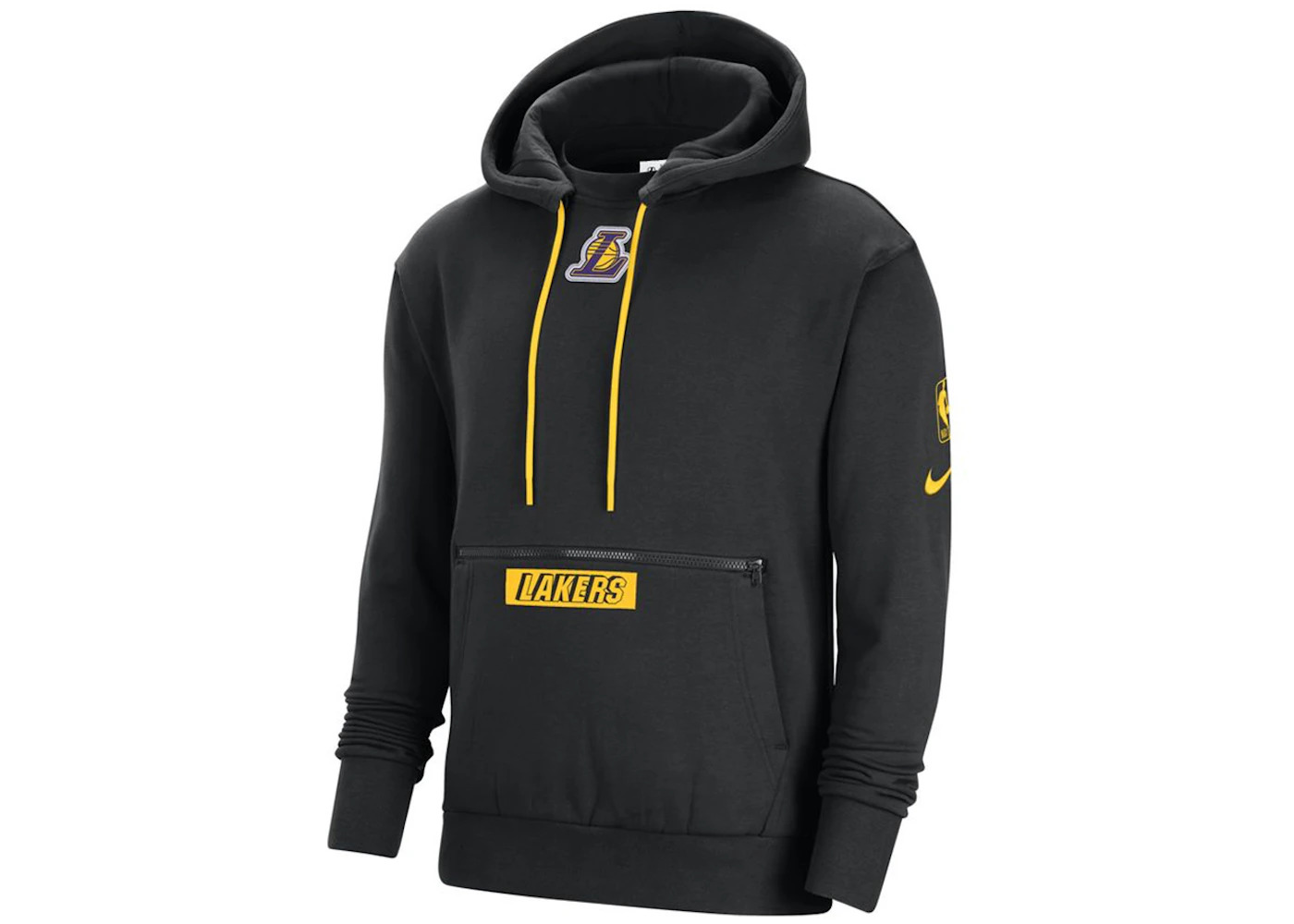Nike NBA Los Angeles Lakers Courtside Fleece Loose Fit Hoodie Black - 1