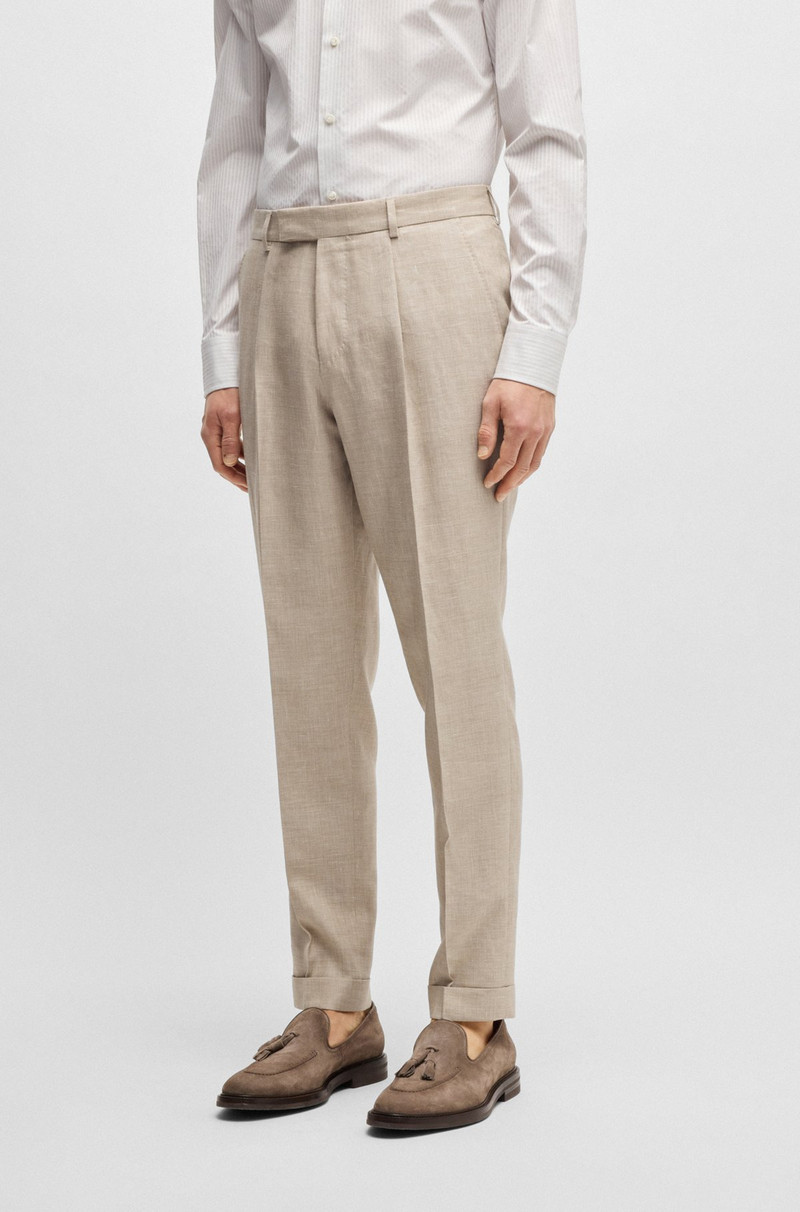 SLIM-FIT SUIT IN CHECKED LINEN, WOOL AND SILK 6