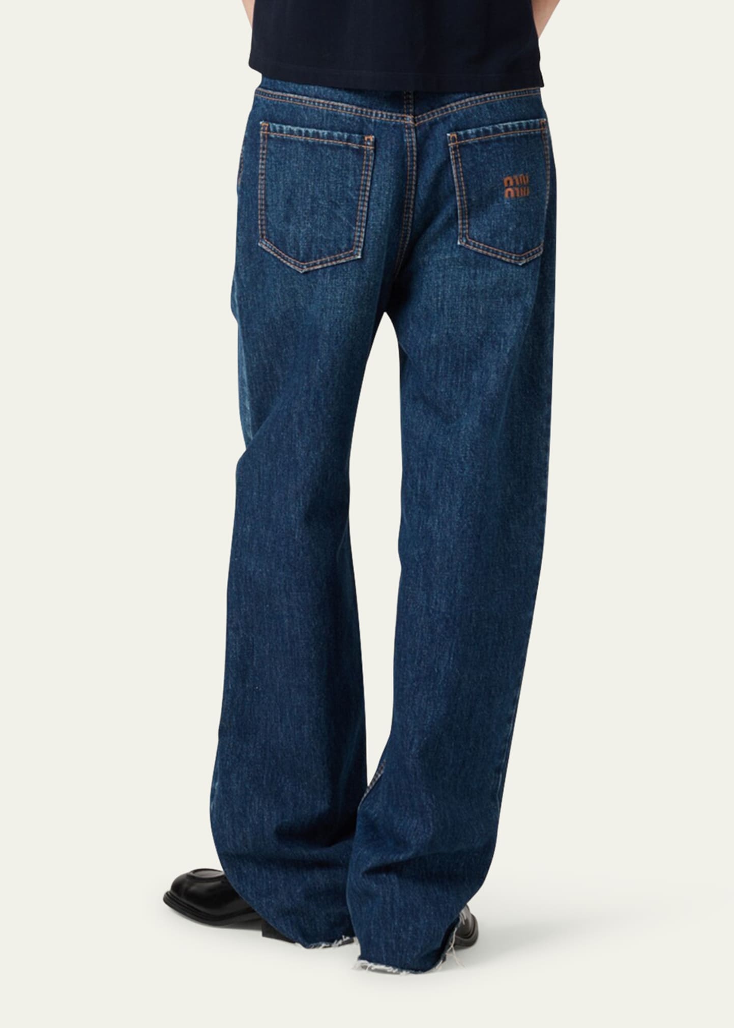Mid Rise Raw Hem Jeans - 3