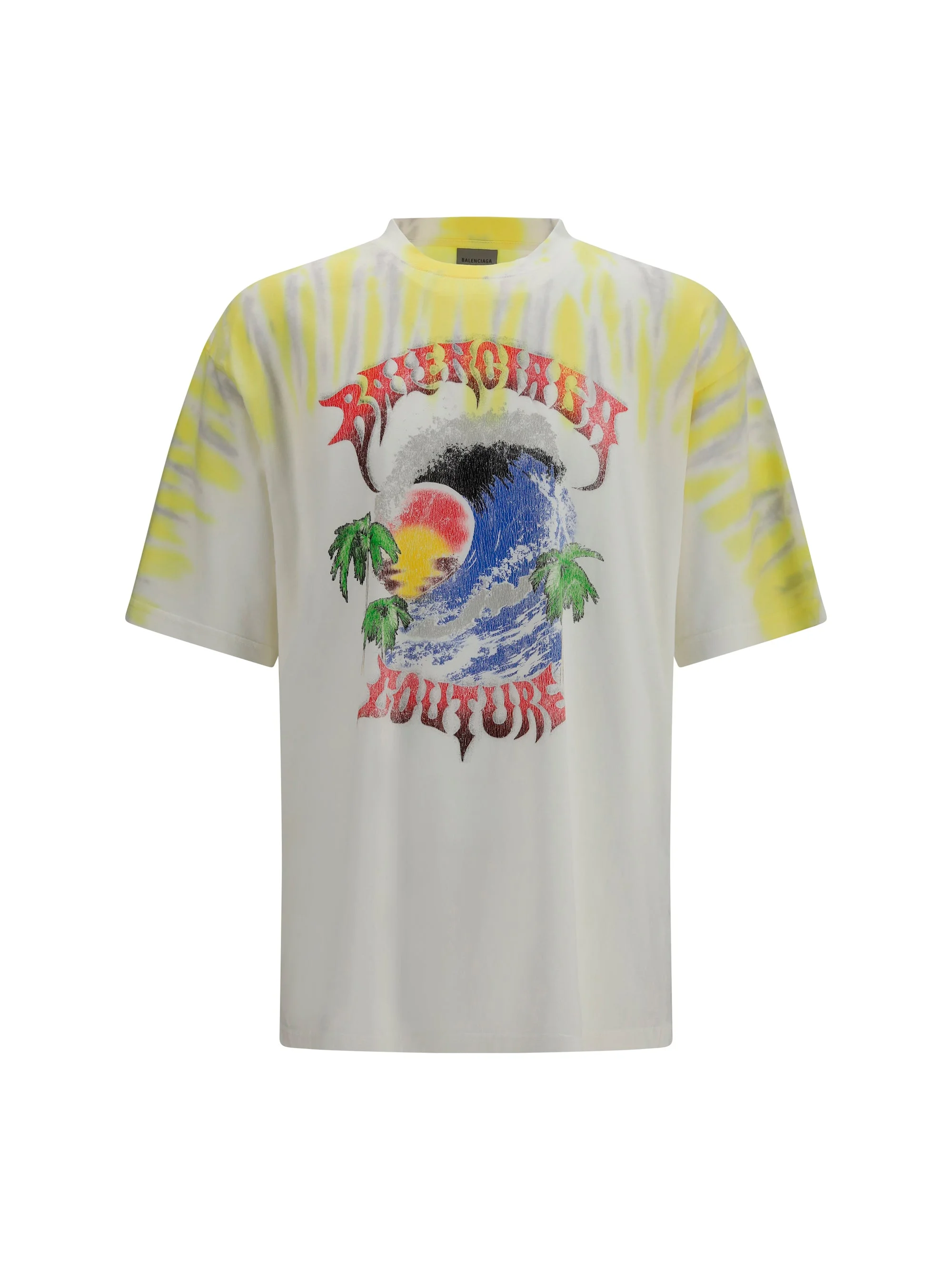 Balenciaga Extreme Tie Dye T-shirt Full White - 1