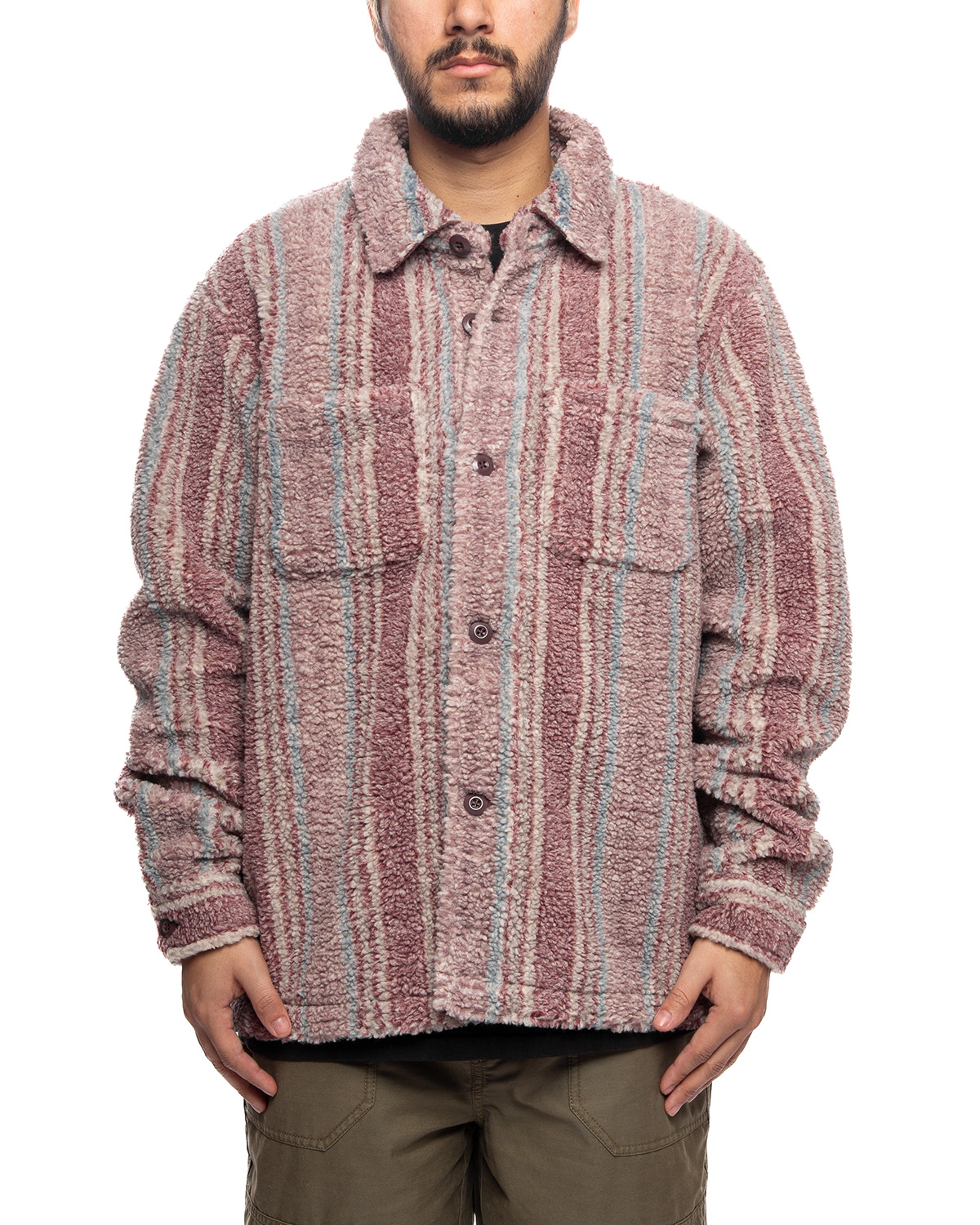 Stripe Sherpa Shirt - 1