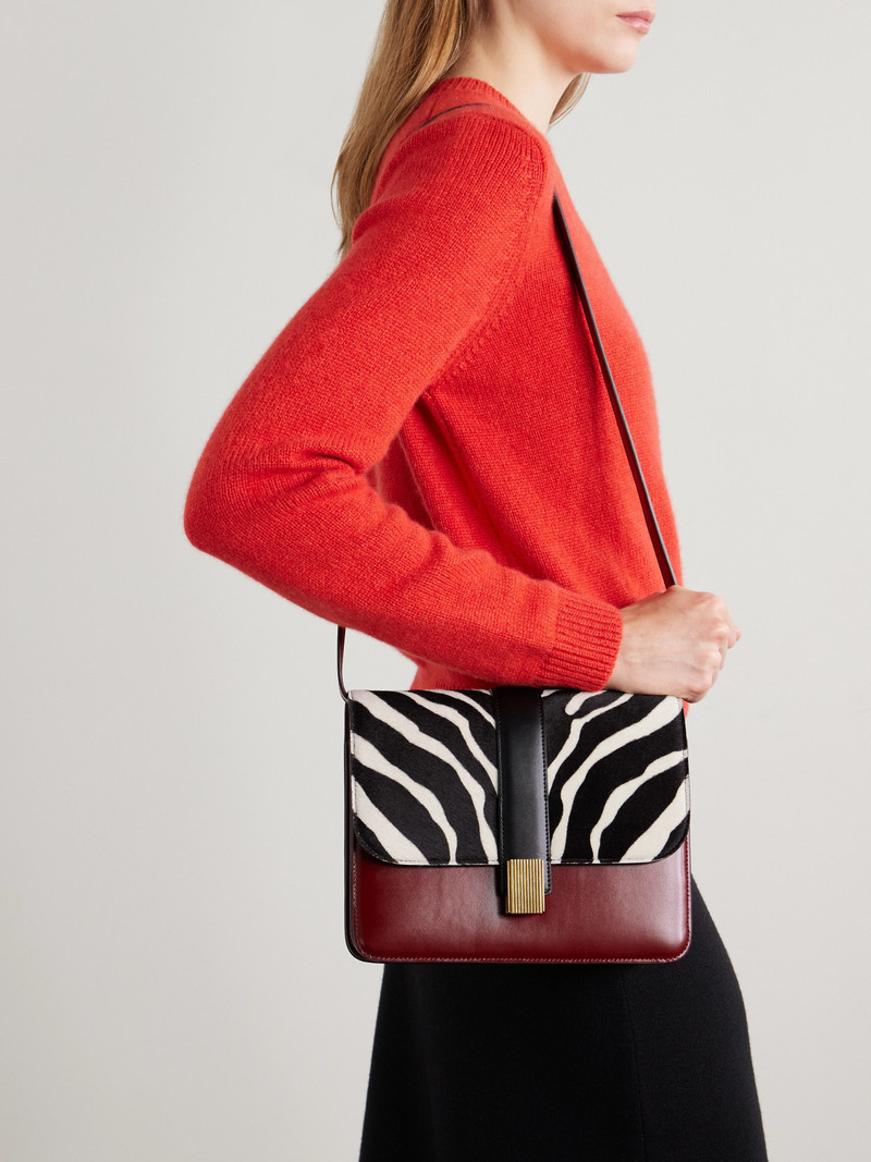 KHAITE Blake Zebra-print Calf Hair And Leather Shoulder Bag outlook