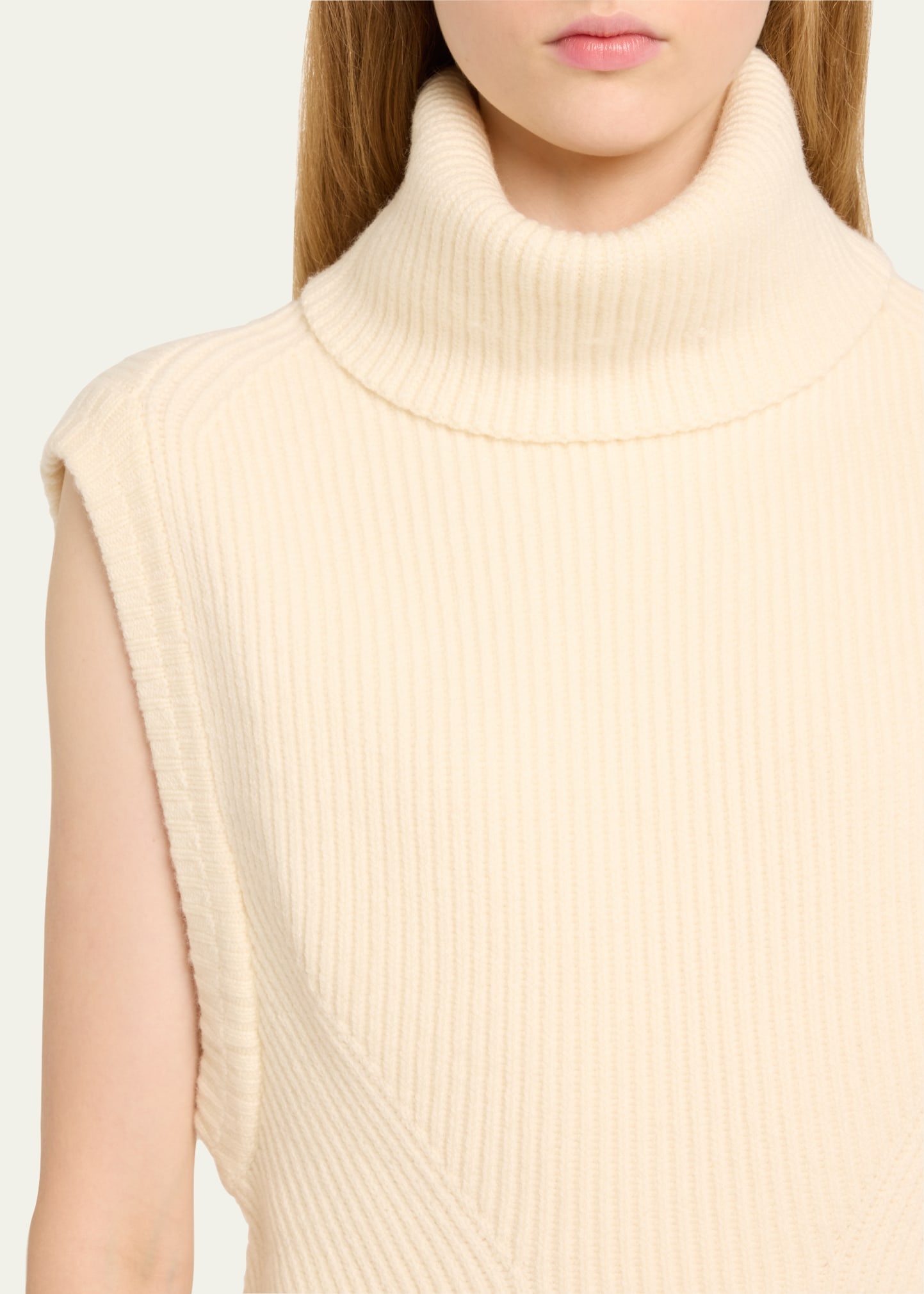 Maple Wool & Cashmere Sleeveless Turtleneck Top - 5