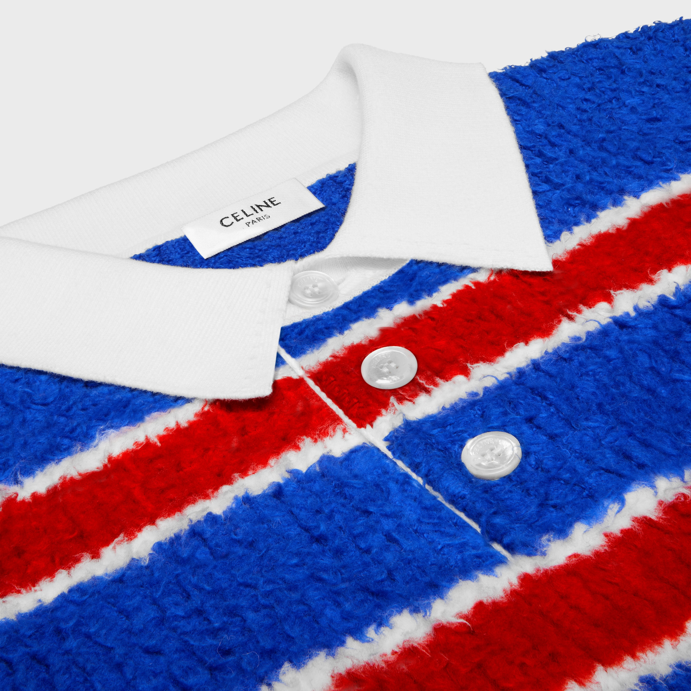 polo sweater IN BRUSHED STRIPED COTTON - 3