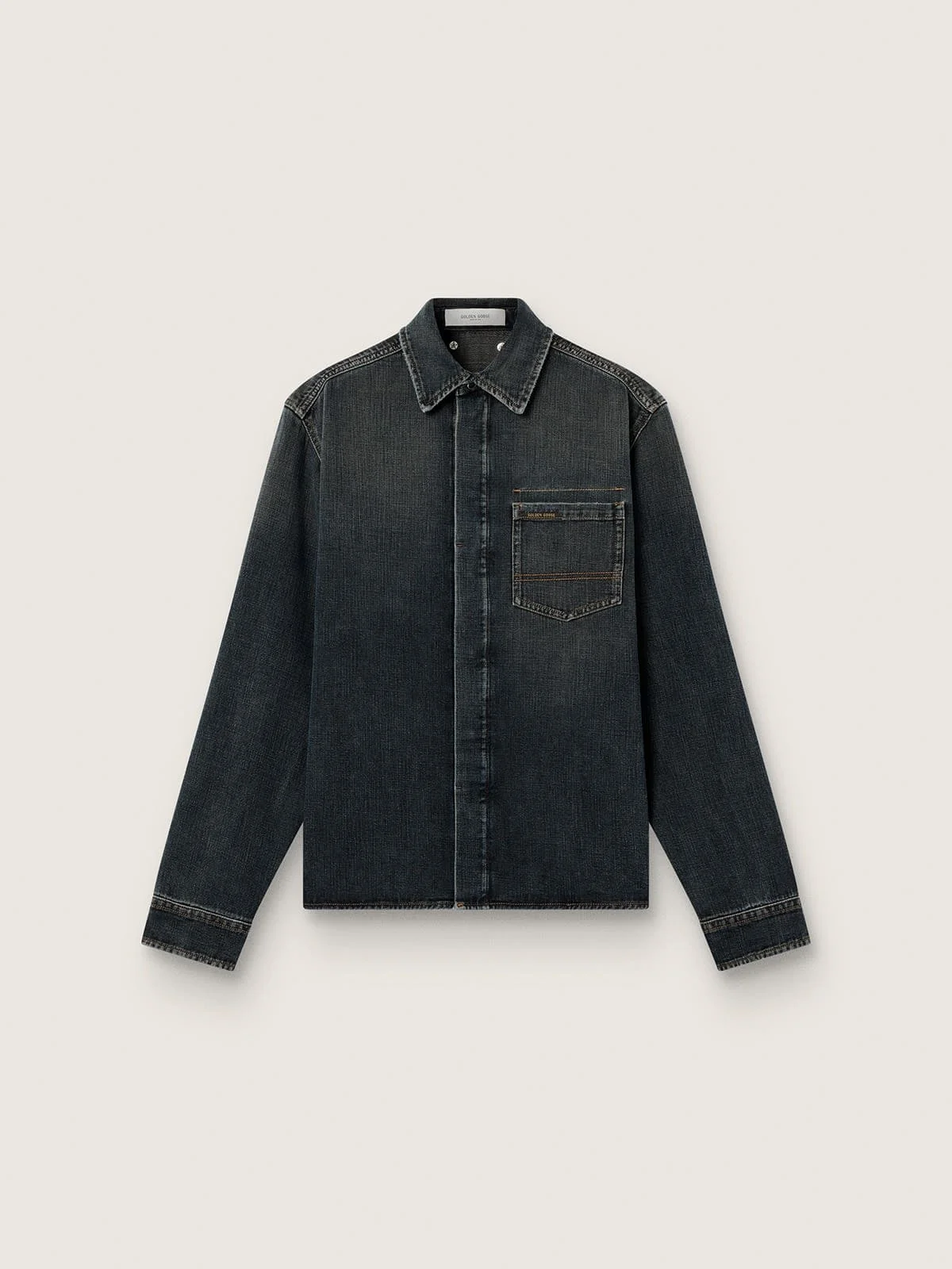 Men's shirt in blue denim - 1