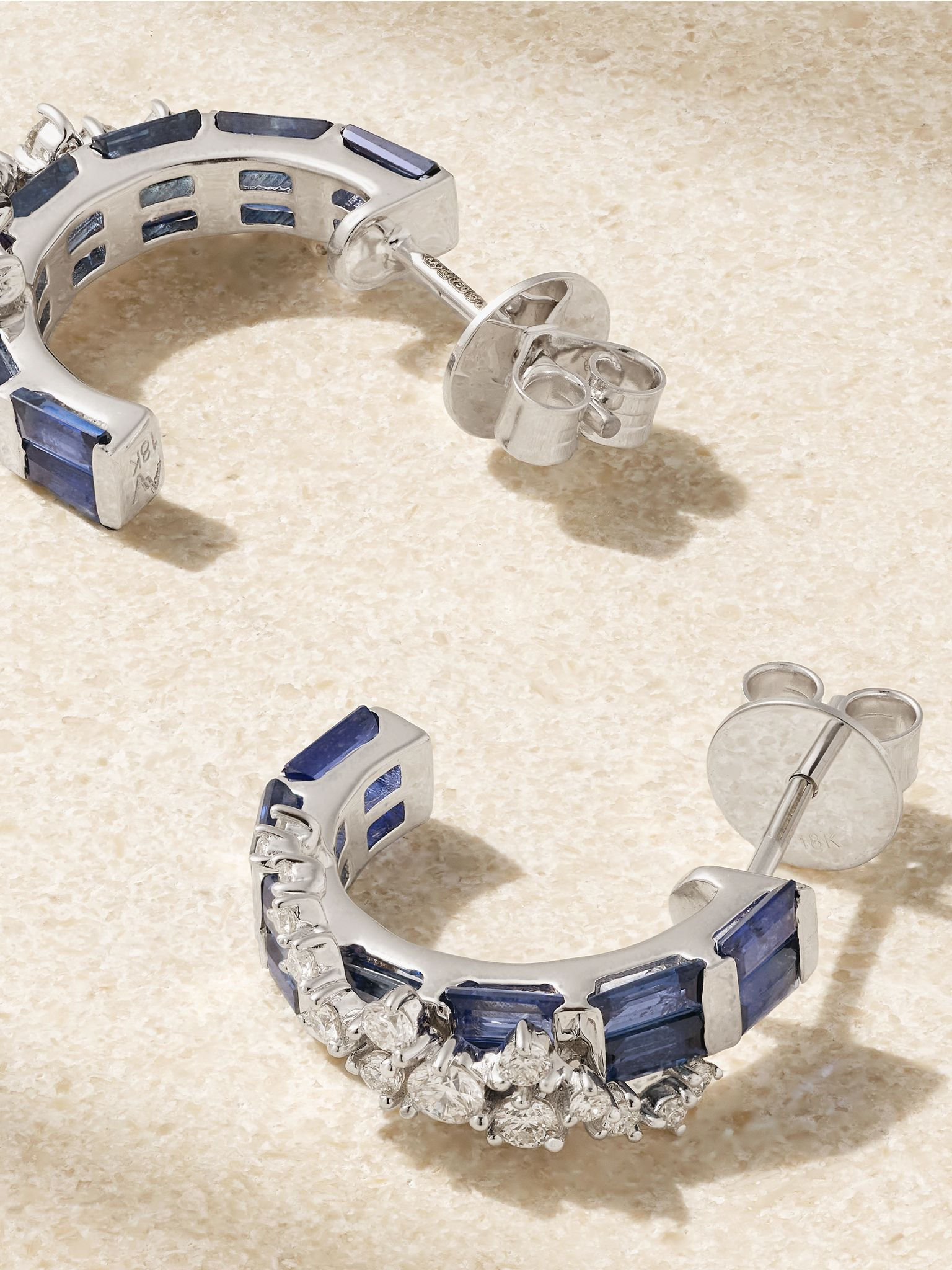 18-karat white gold, sapphire and diamond earrings Gold - 4
