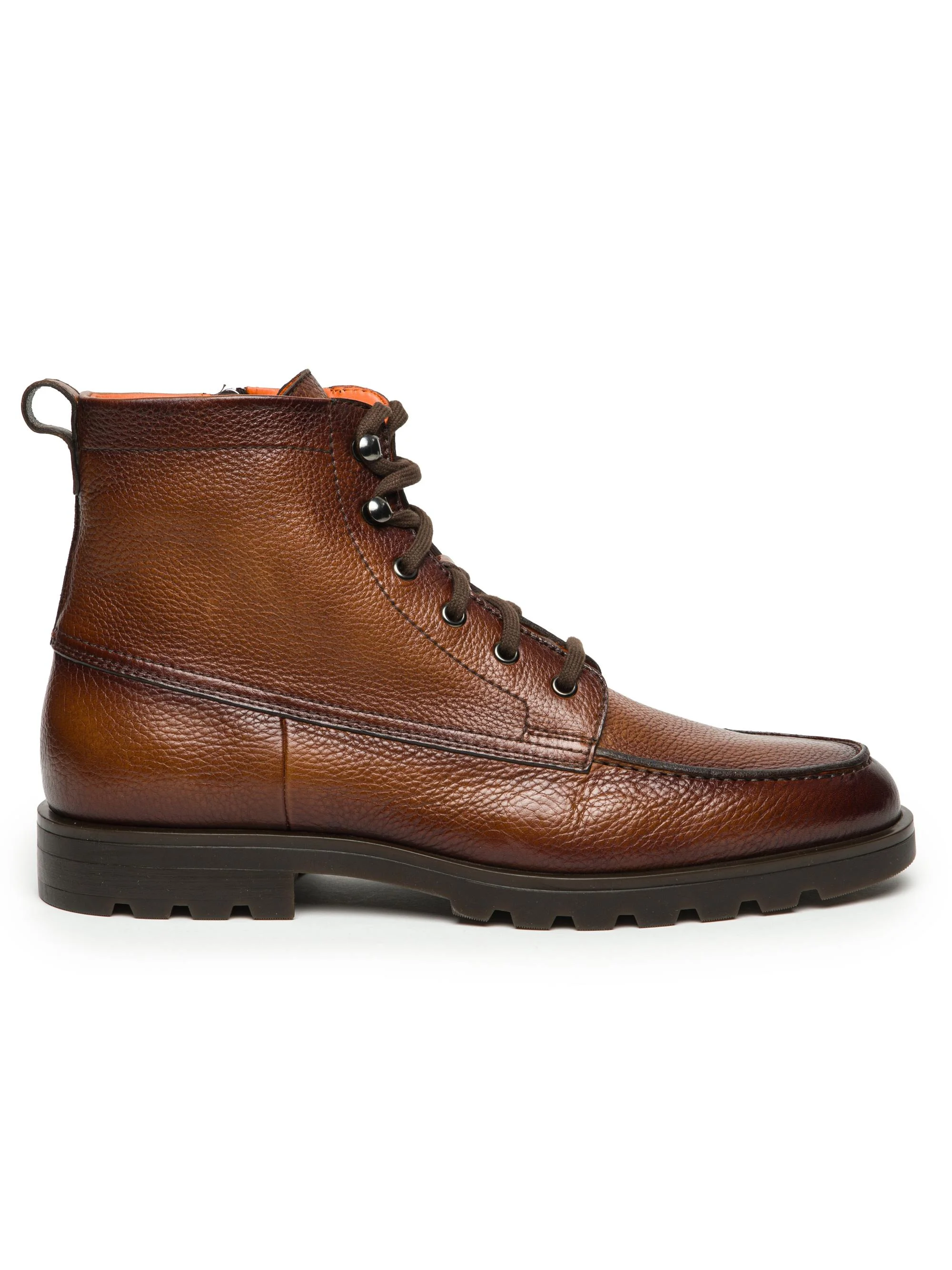 Men's Rock Leather Work Boots - Dark Brown - 1