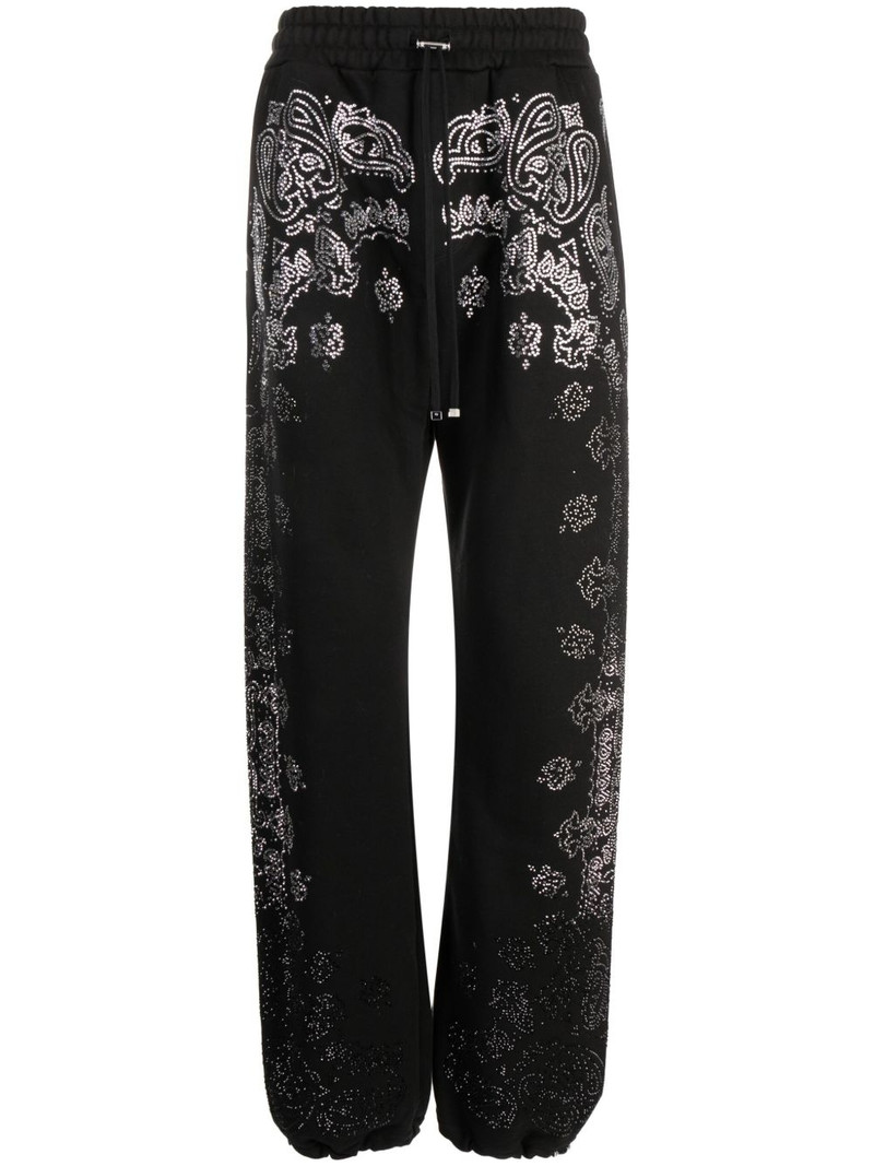 crystal-embellished bandana track pants 1