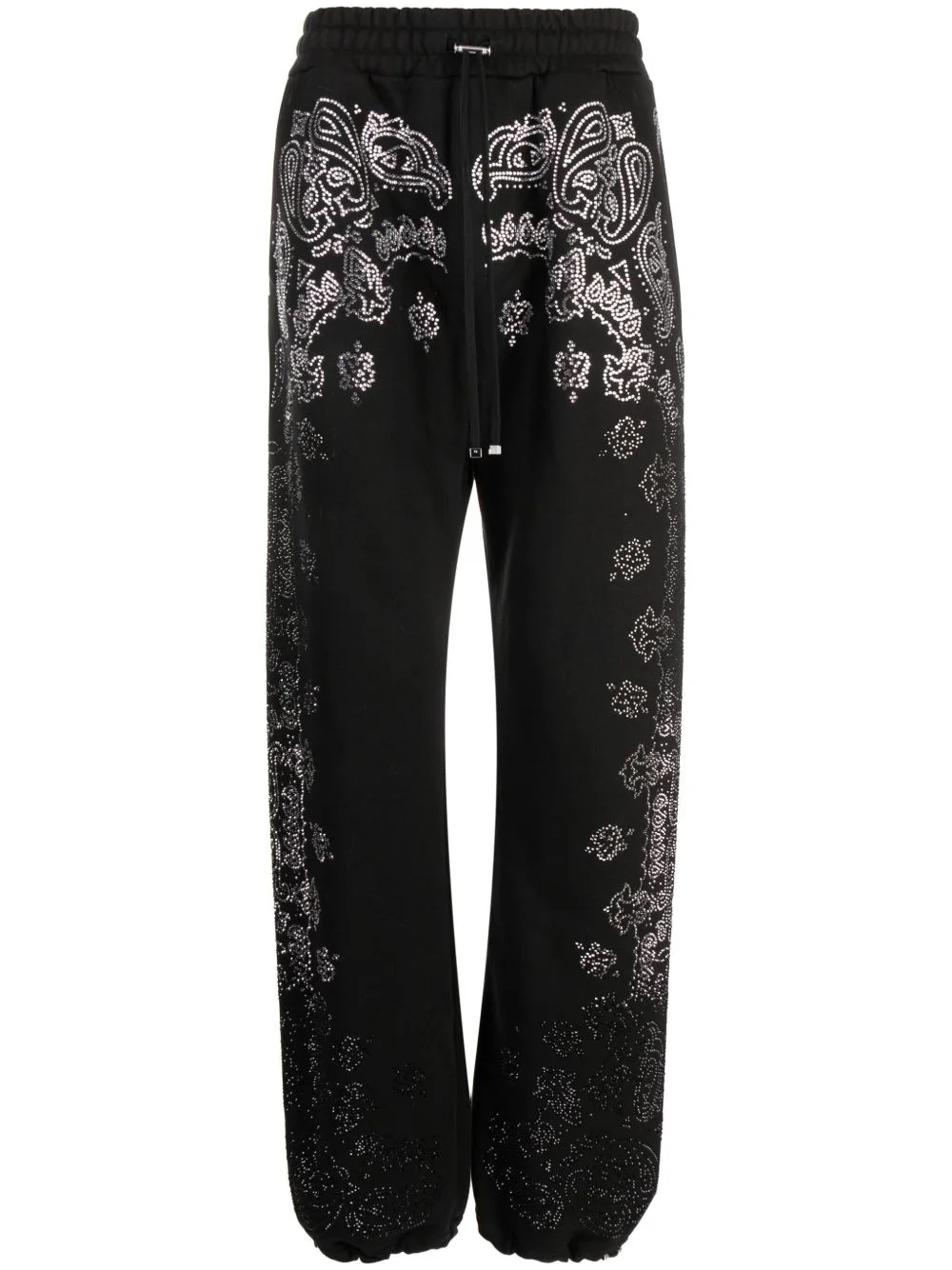 crystal-embellished bandana track pants - 1