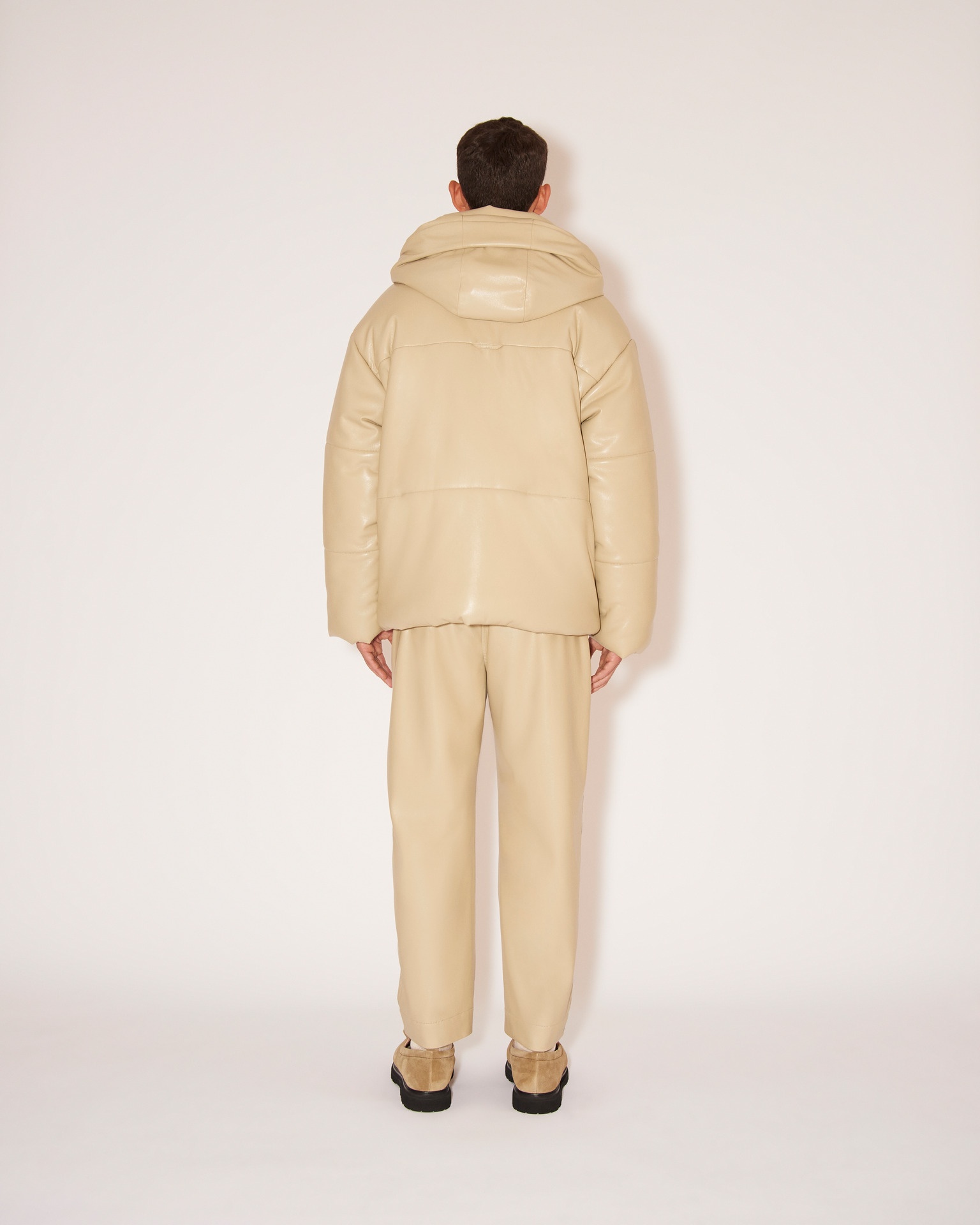 HIDE MENS - Vegan leather puffer jacket - Pebble - 4