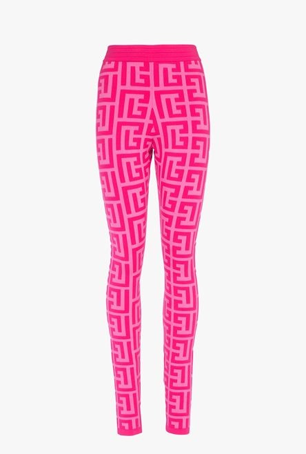 Balmain x Barbie - Knit leggings with light pink Balmain monogram - 1