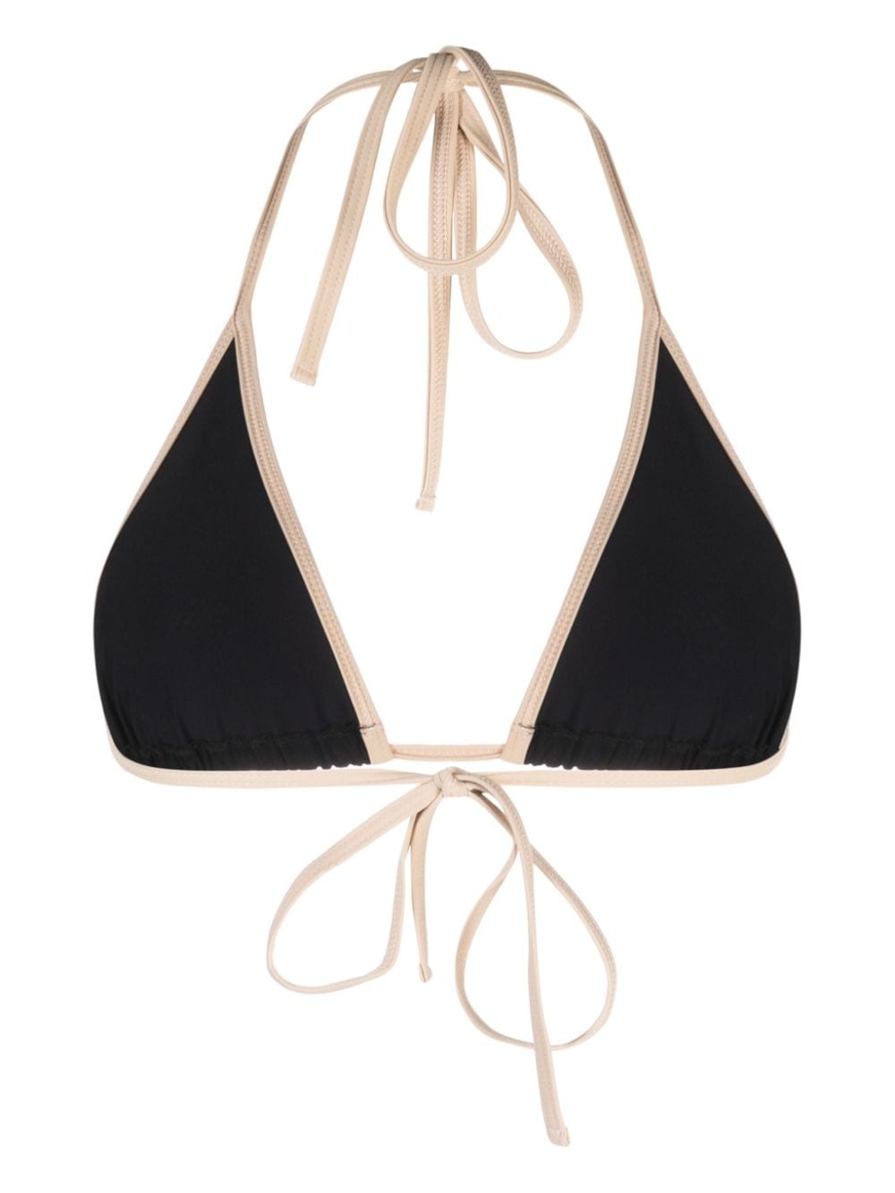 contrasting-border triangle-cup bikini top - 2
