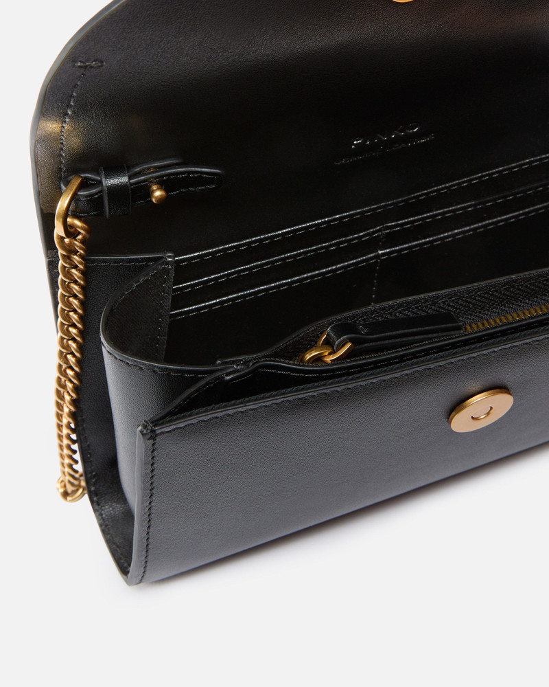 LEATHER PURSE WITH PINKO LETTERING LOGO AND SHOULDER STRAP 4