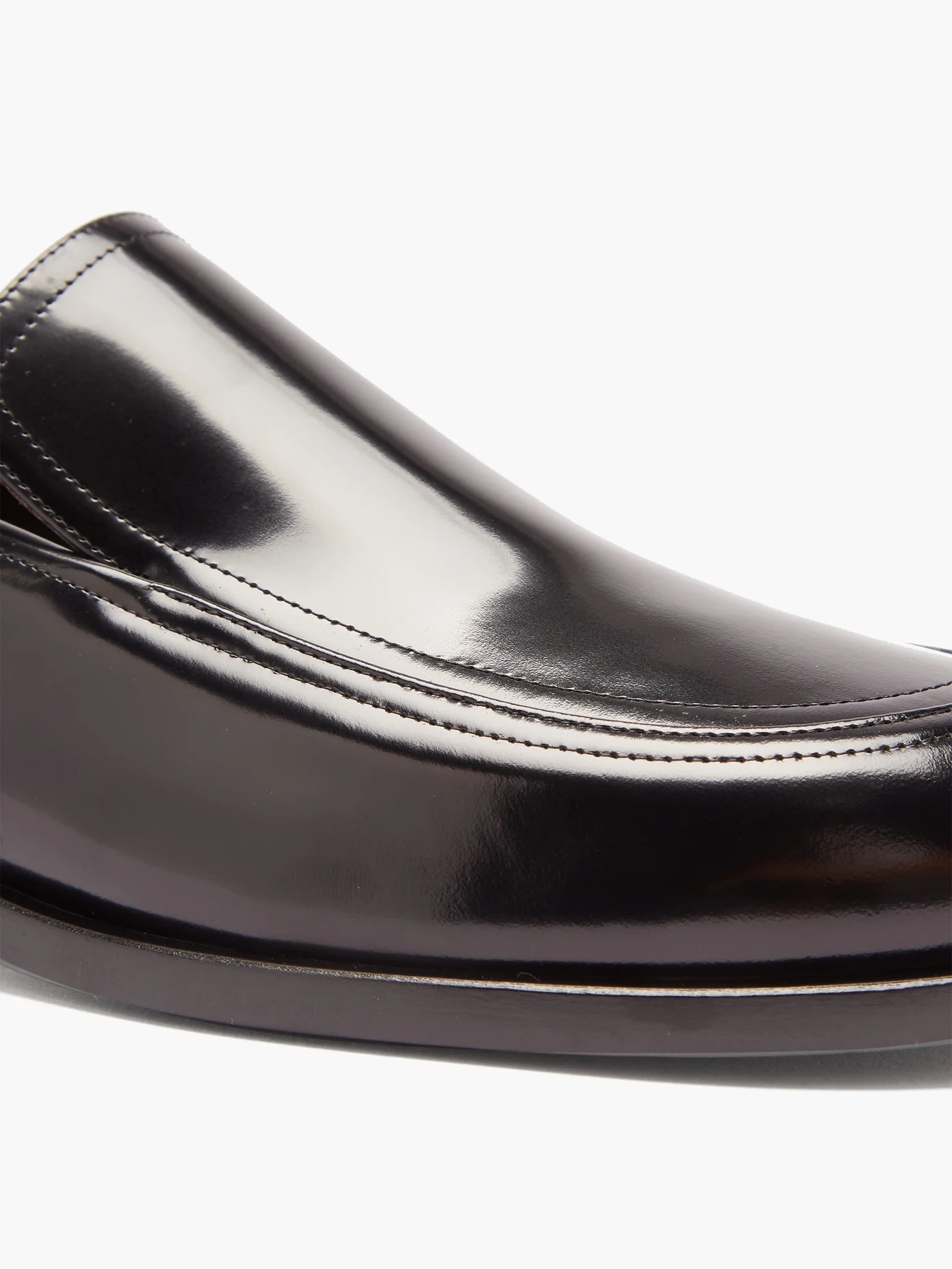 High-shine leather loafers - 6