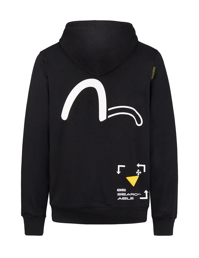 EVISU Leather Patch Hoodie outlook