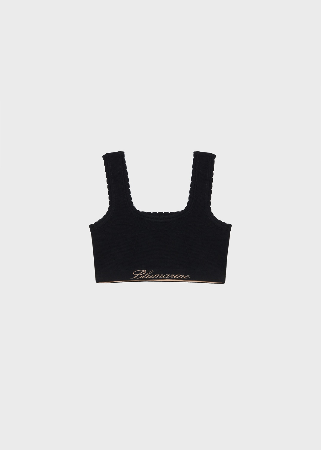 KNITTED CROPPED TOP WITH LOGO - 1