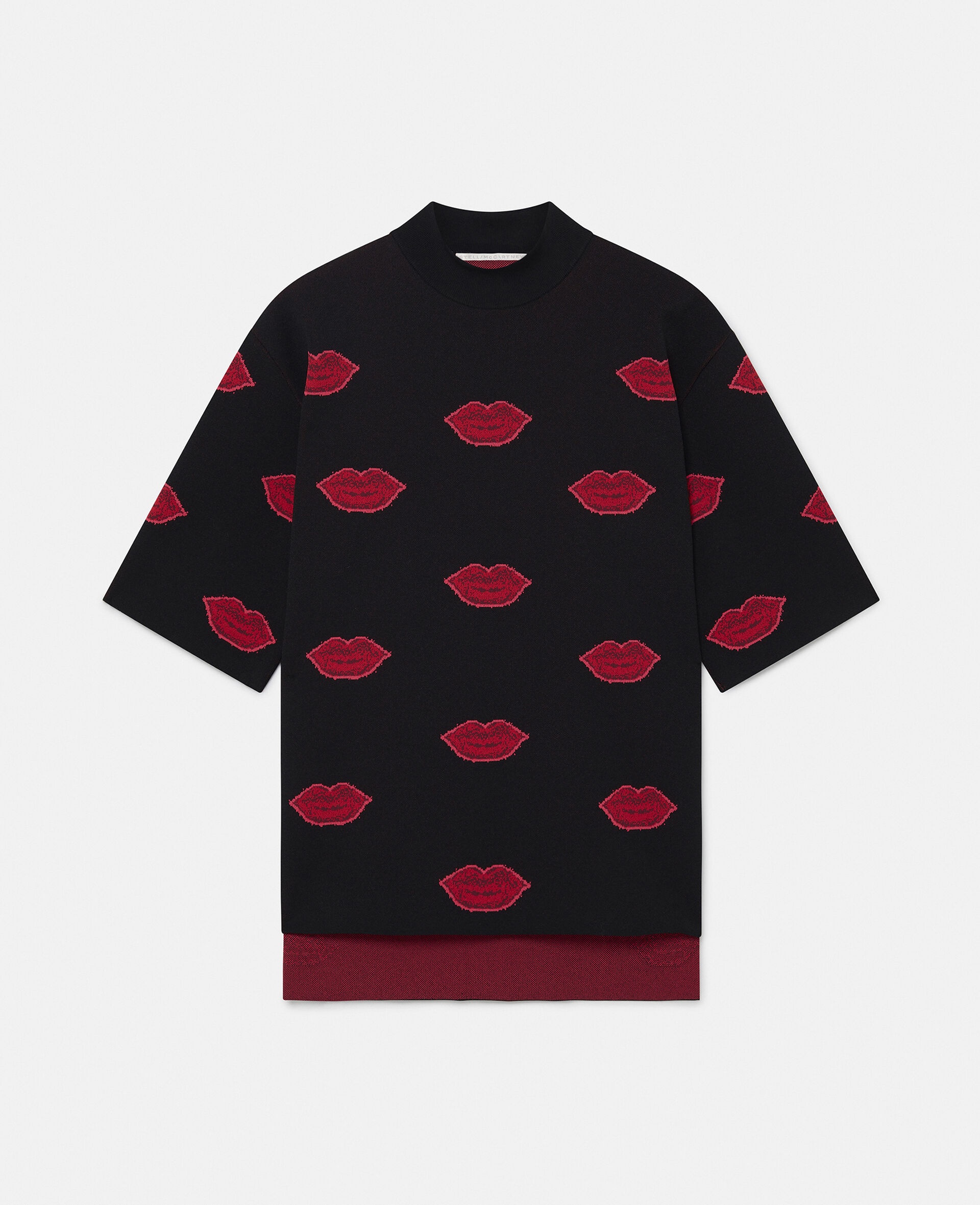 Lips Graphic Knit High-Neck Top - 1