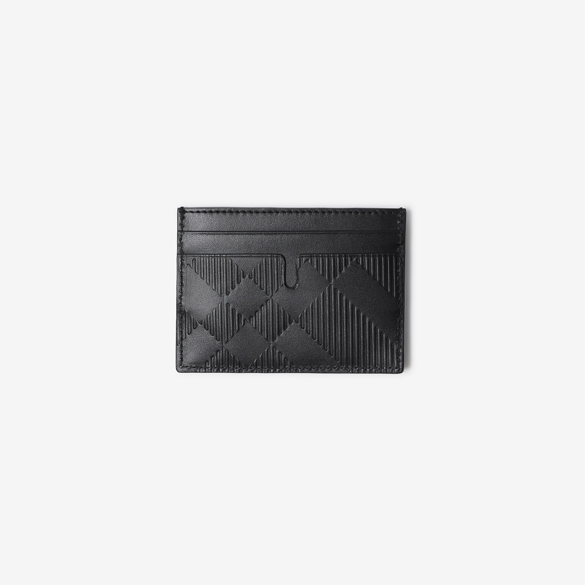 Check Leather Card Case - 1