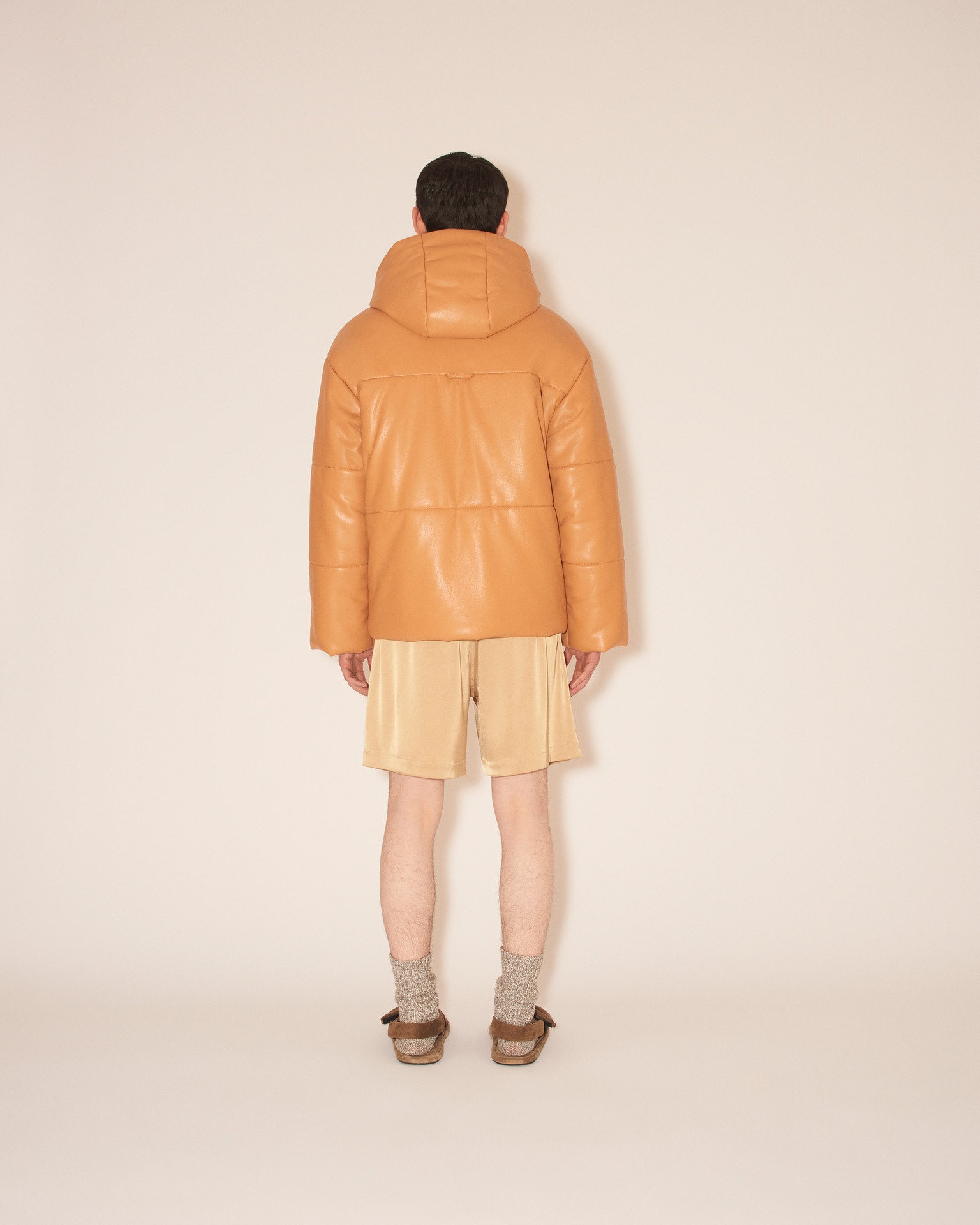 HIDE MENS - OKOBOR™ alt-leather hooded puffer - Tan - 4