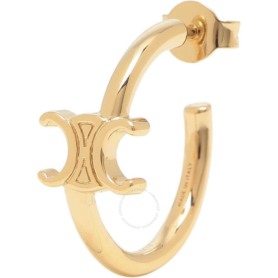 【CELINE】ASYMMETRIC HOOPS●460RD6BRA35OR Triomphe Asymmetric Hoops in Brass with Gold Finish - GOLD