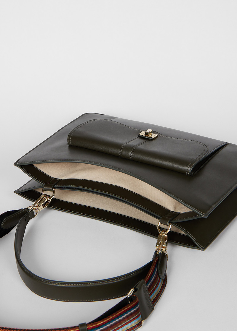 Women's Dark Green Leather Bag 4