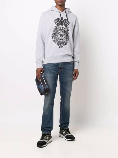 VERSACE JEANS COUTURE logo print drawstring hoodie outlook