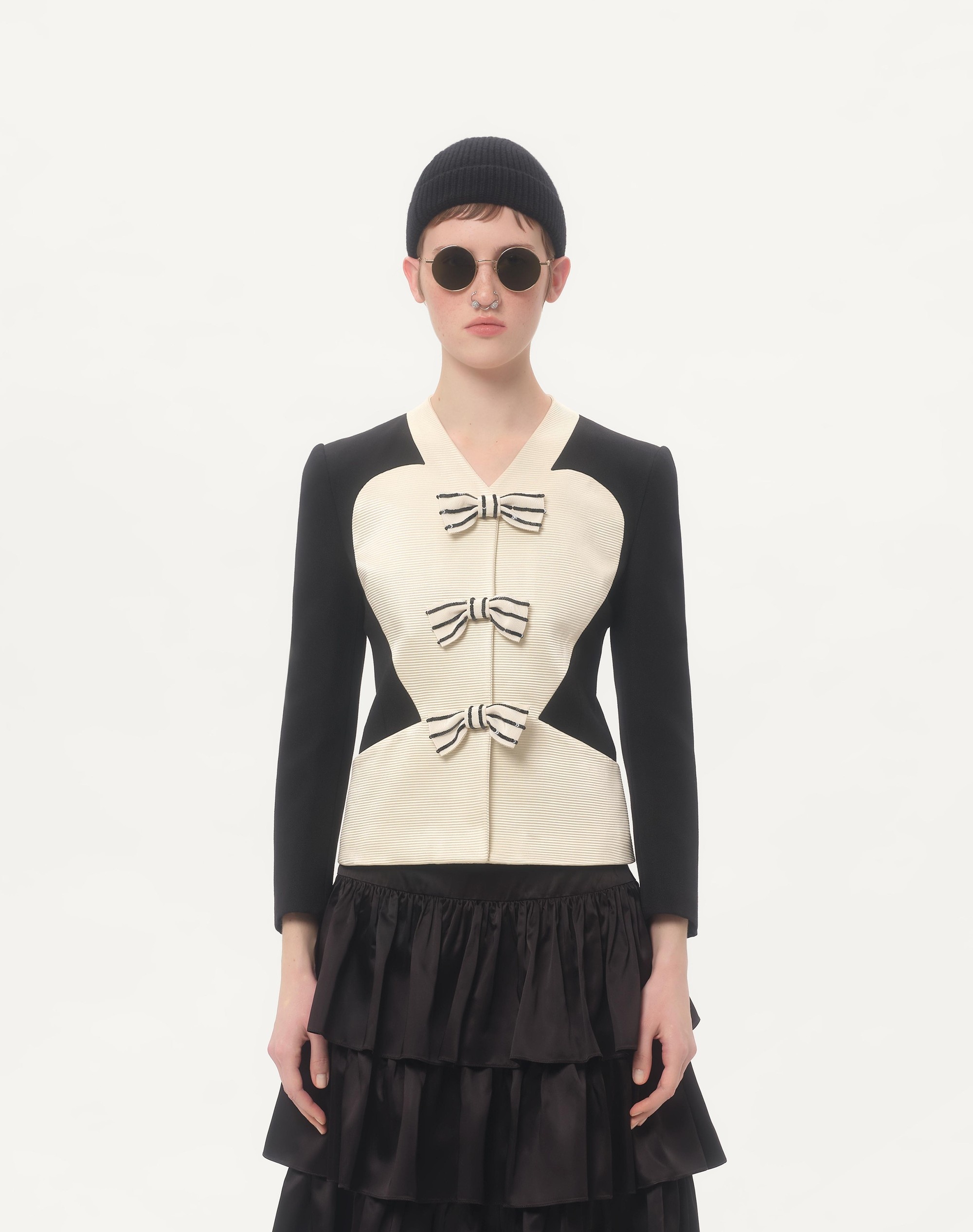 JACKET WITH EMBROIDERED BOWS - 6