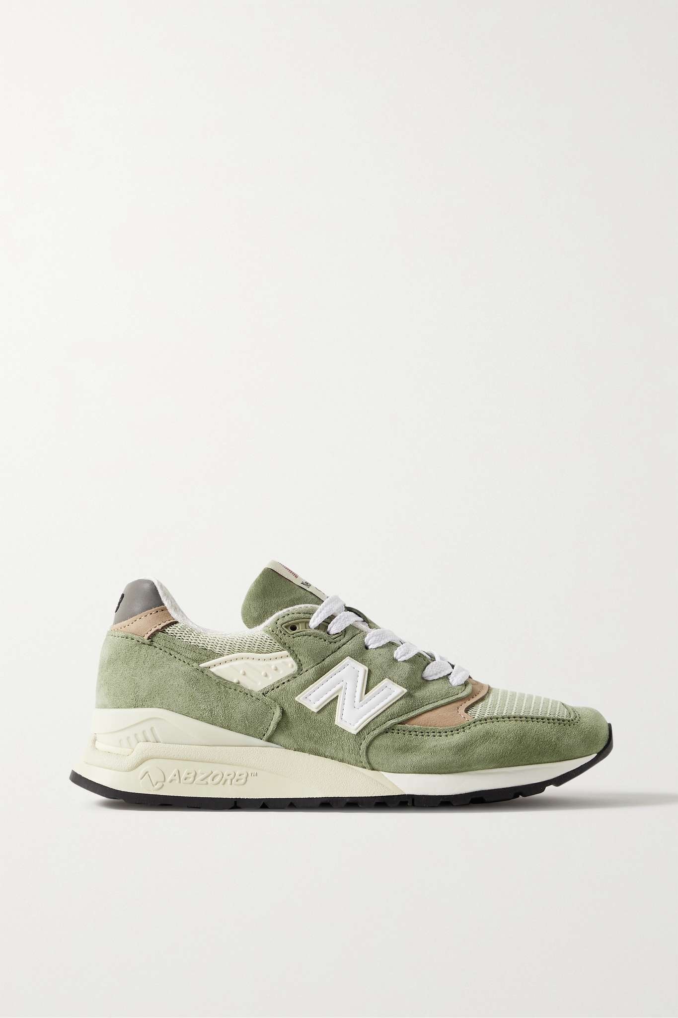 998 Core rubber-trimmed leather, mesh and suede sneakers - 1