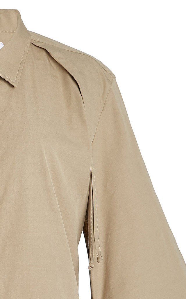 Cape-Sleeve Cotton-Blend Poplin Shirt neutral - 5