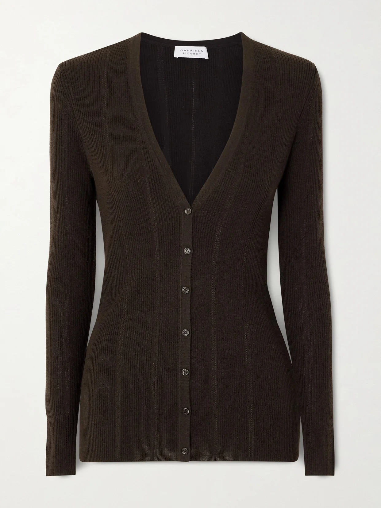 Lillian Pointelle-knit Wool Cardigan - 1