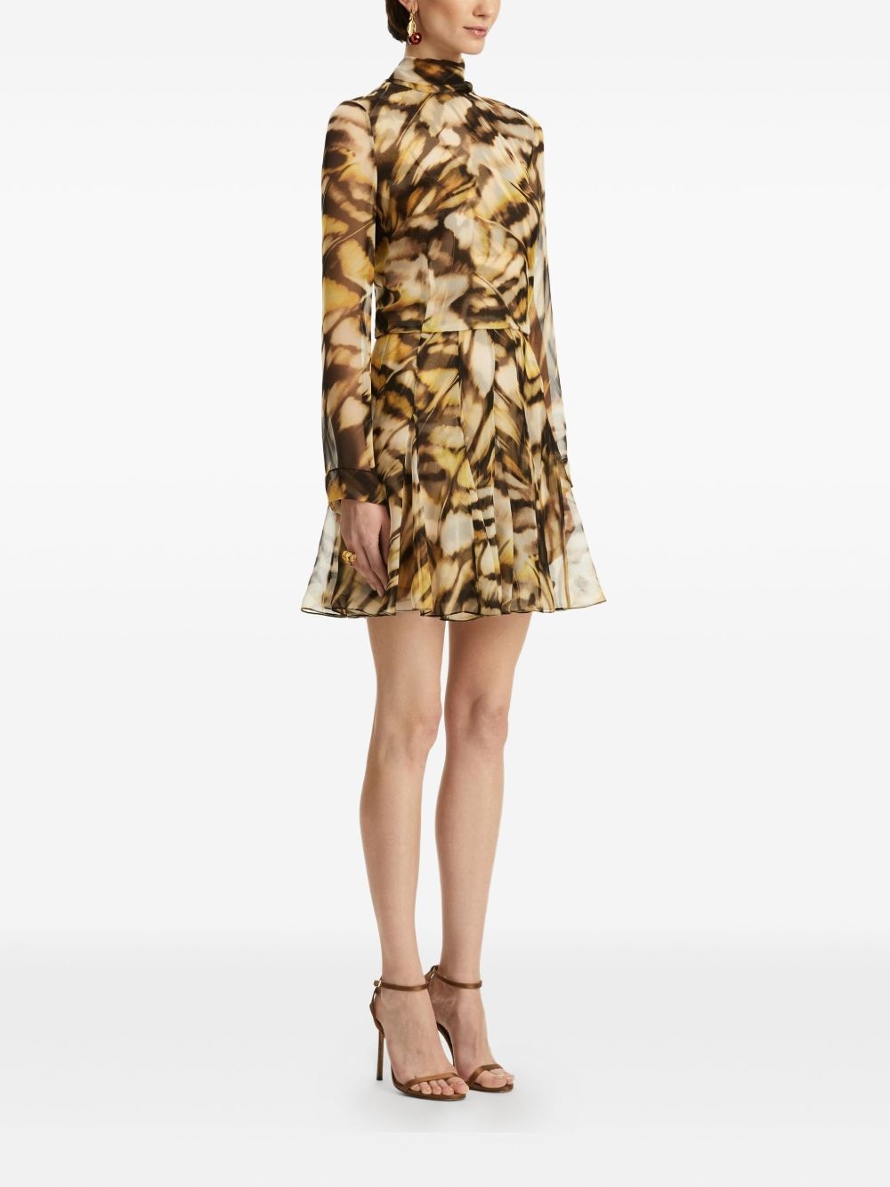 butterfly-print silk dress - 2