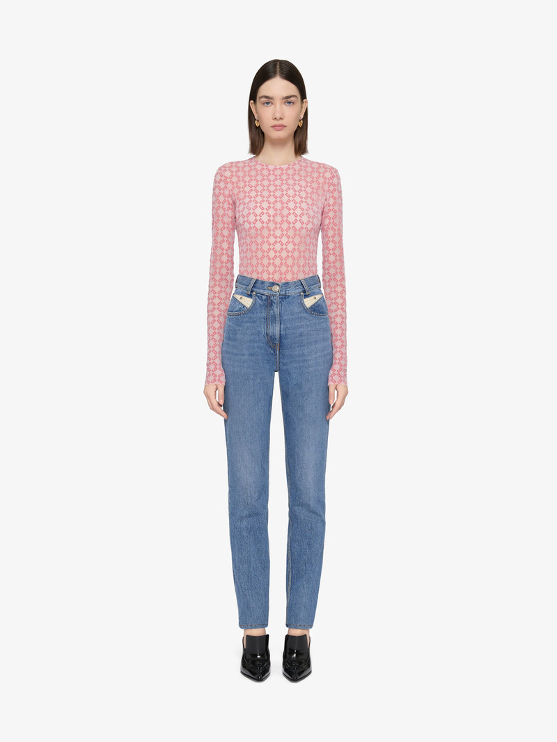 Givenchy BODYSUIT IN MONOGRAM 72 TULLE outlook