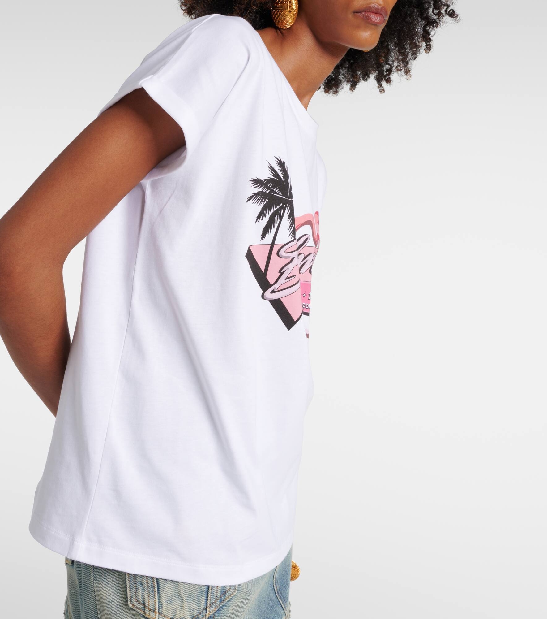 Rosa Flamingo cotton jersey T-shirt - 5