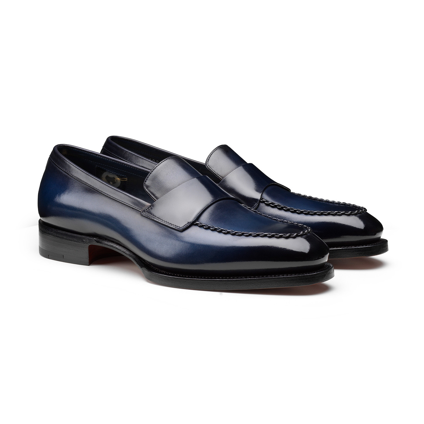 Men's blue leather Meraviglia Collection penny loafer - 2