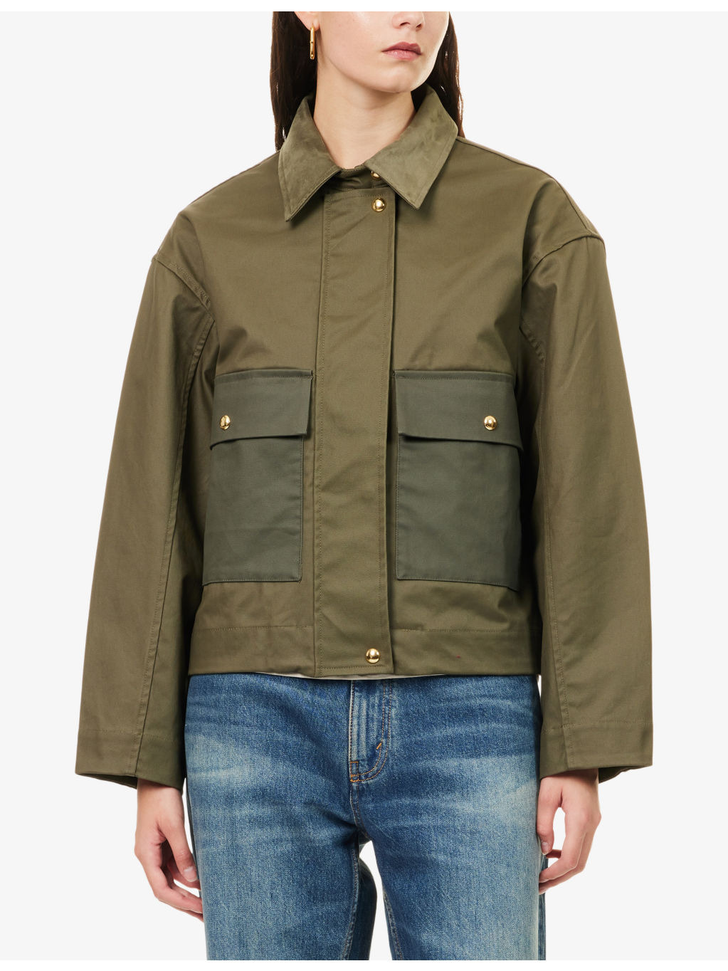Nonie Patch-Pocket Cotton-Gaberdine Jacket - 3