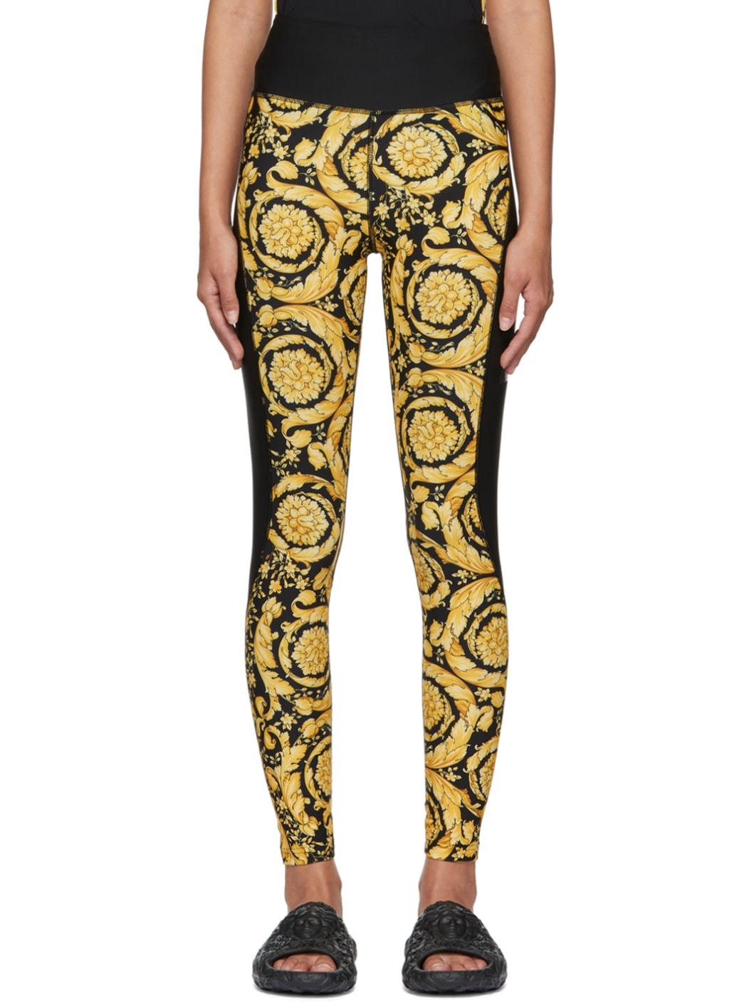 Black & Gold Barocco Leggings - 1