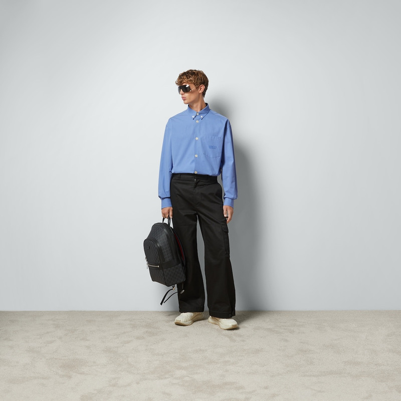 GUCCI Cotton shirt with Gucci embroidery outlook