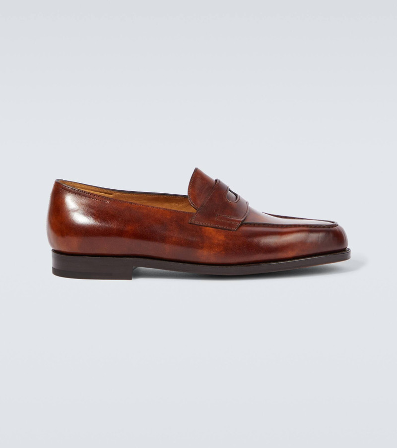 Lopez brushed leather penny loafers 1