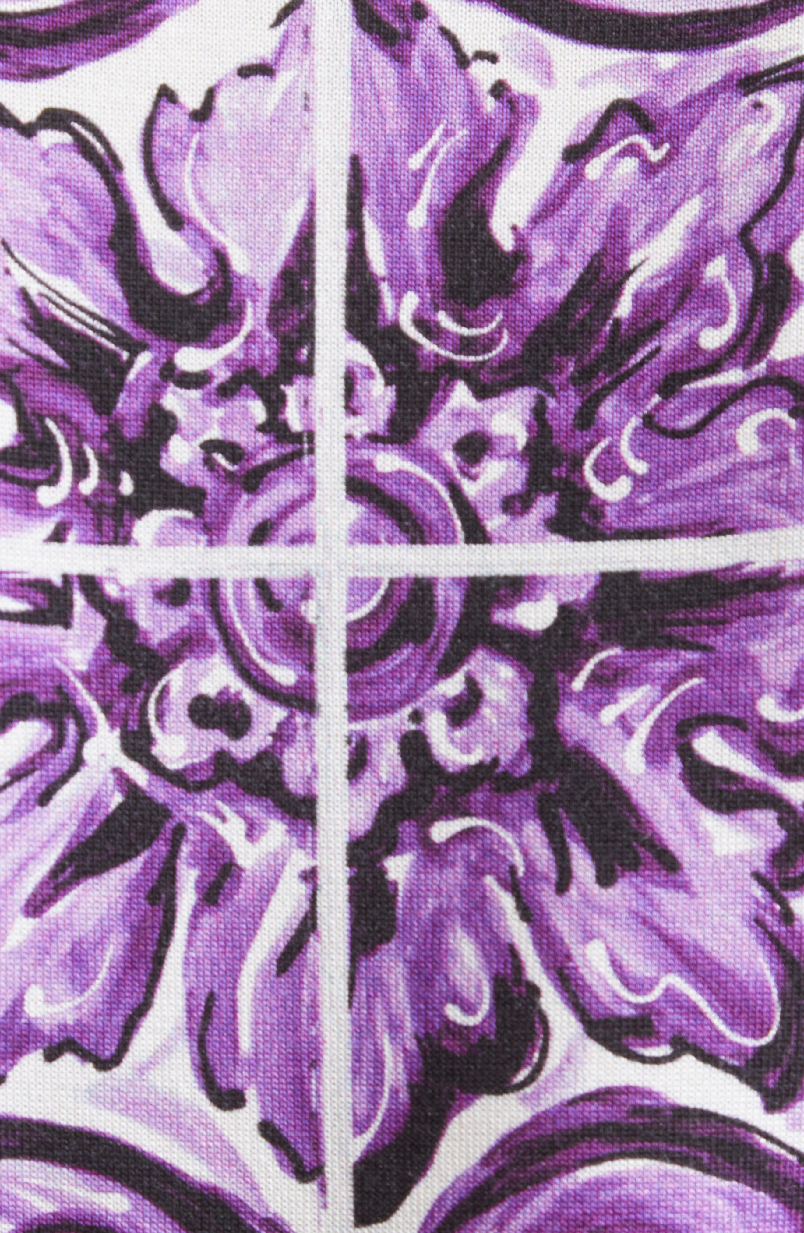 Dolce&Gabbana Majolica Print Silk Sweater in H25Dq Maiolica 1L Viola at Nordstrom - 6