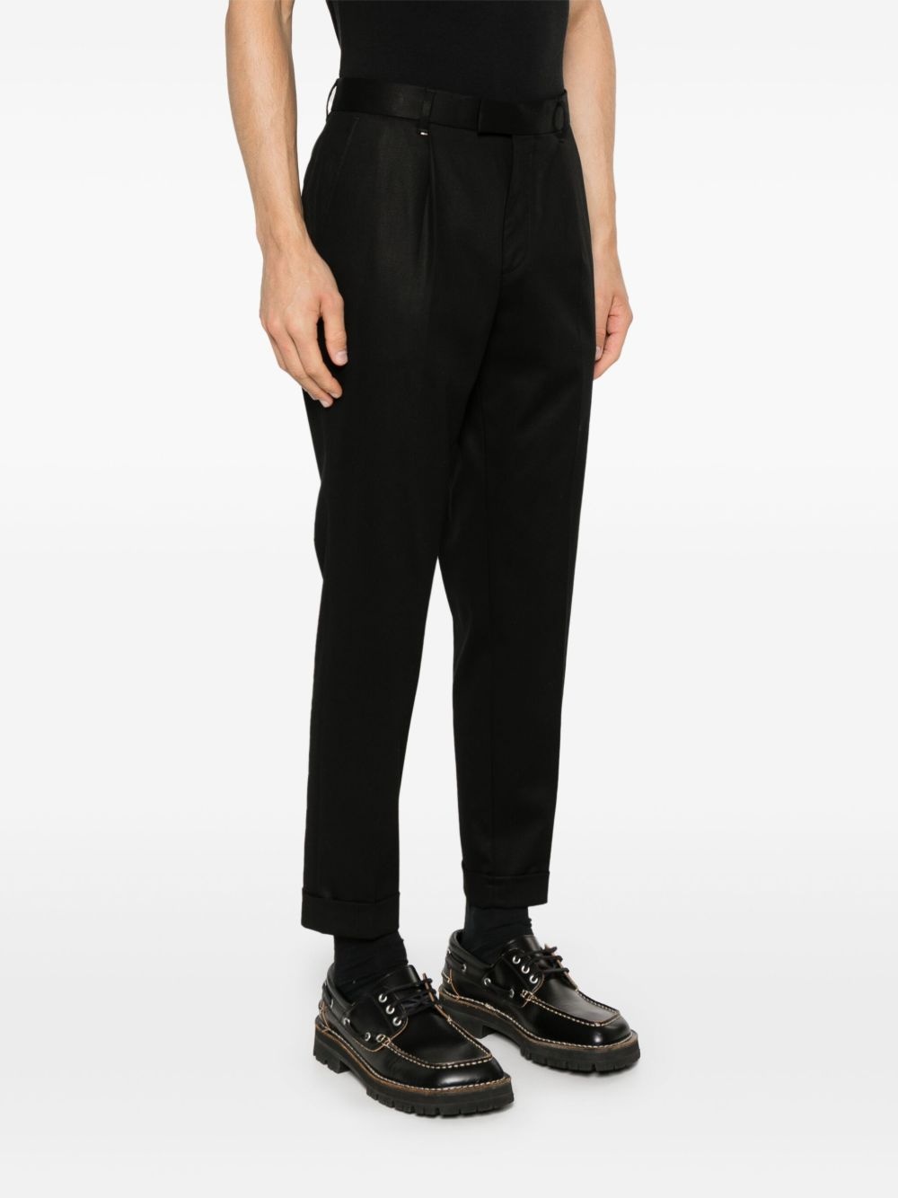 pleat-detail trousers - 3