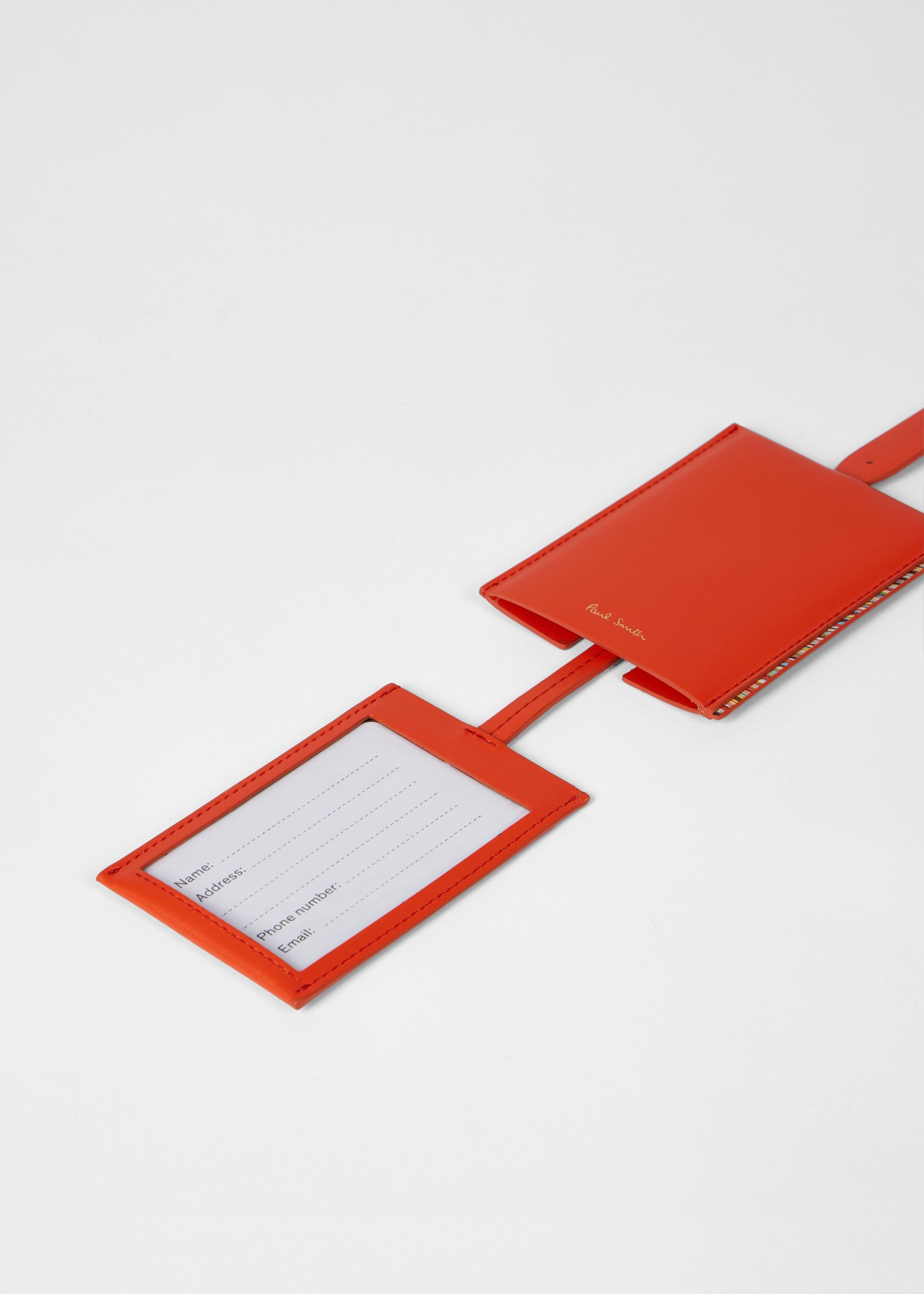 Orange Leather 'Signature Stripe' Trim Luggage Tag - 4