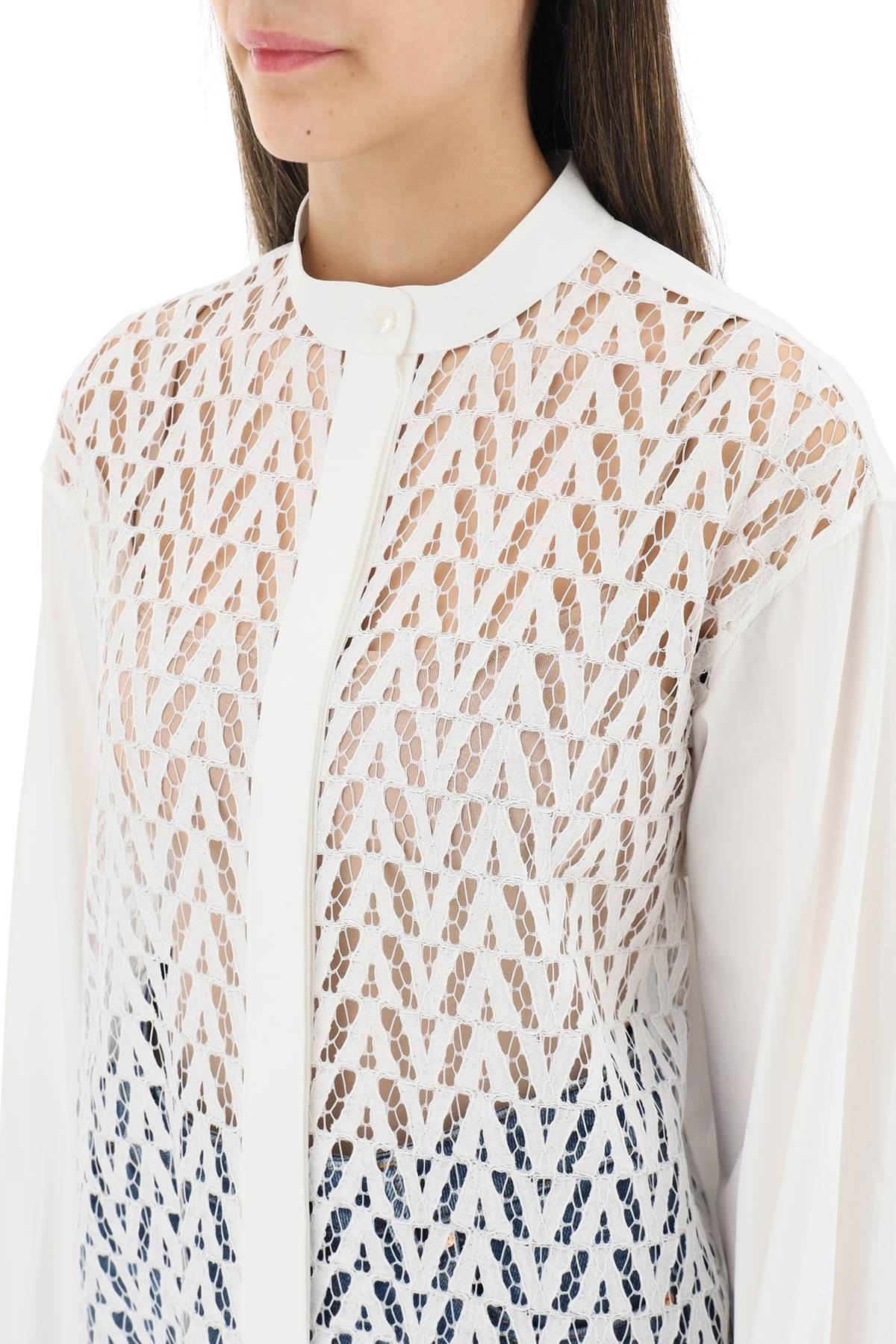 OVERSIZED SHIRT V OPTICAL LACE - 5